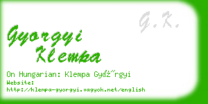 gyorgyi klempa business card